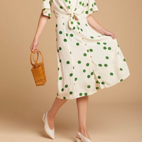 Faithfull The Brand Marin Lolita Polka Dot Skirt Size 2 - Picture 2 of 10